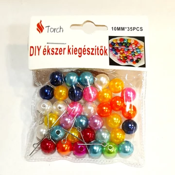 Viaszgyöngy, vegyes szinek, 35 db/cs., mérete: 1 cm