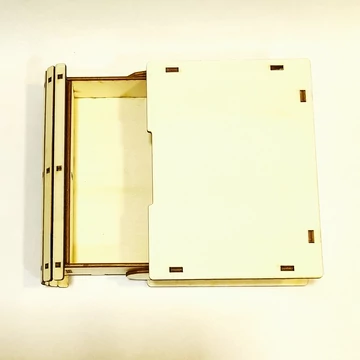 Fa könyvdoboz, mérete: 12,5x15x3,5 cm
