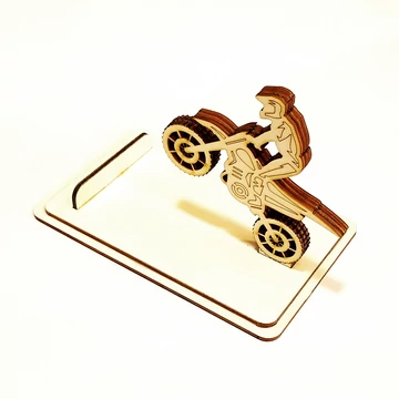 Telefontartó crossmotorral. Mérete: 16x10x10,5 cm