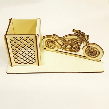 Ceruzatartó motorral. Mérete: 21,5x9,3x8,5 cm