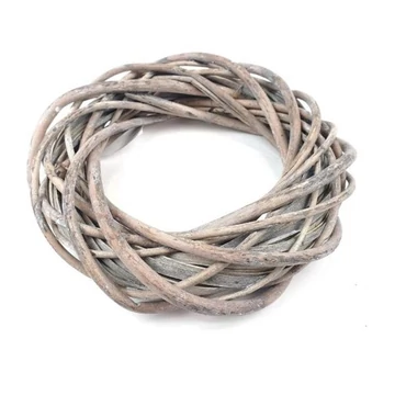 Rusztikus vesszőkoszorú alap, szürke. Átmérője: 20 cm