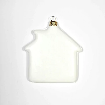 Fehér műanyag házikó, mérete: 97x110 mm