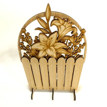 Talpas liliomos kosárka, mérete: 12,5x16 cm