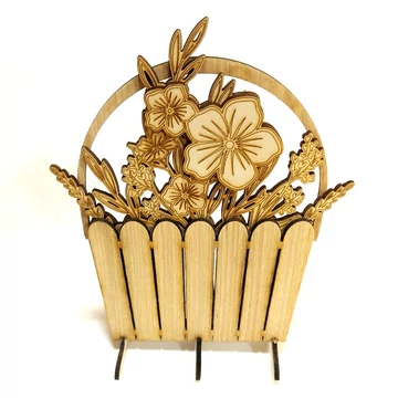 Talpas virágos kosárka, mérete: 12,5x16 cm