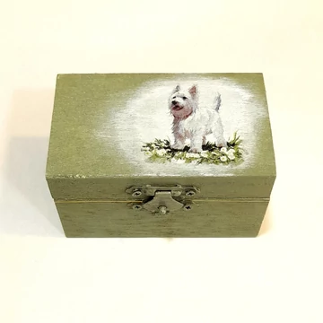 Kutyás fadoboz, mérete: 9x5,5x5 cm