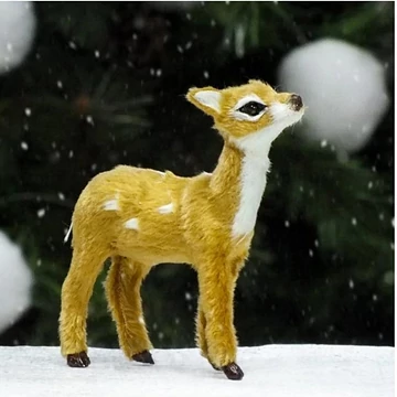 Prémium álló őzike, aranybarna, szőrmés. Mérete: 10 cm