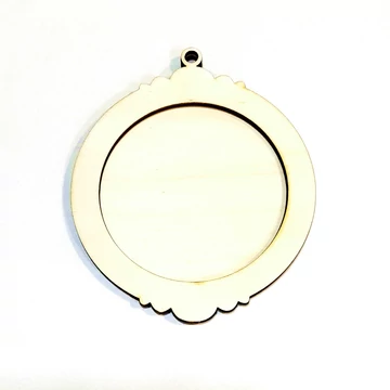 Két részes karácsonyfadisz, külső mérete: 10,5x12,5 cm, belső mérete: 8 cm