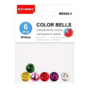 Csengő, vegyes színek,  6 db/cs. Mérete: 1,5 cm