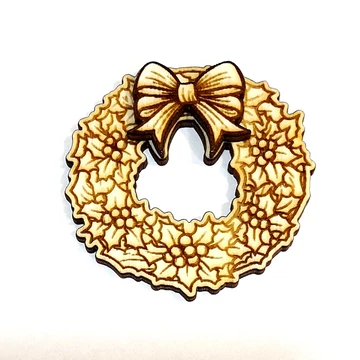 Natúr fa koszorú, mérete: 4,5 cm