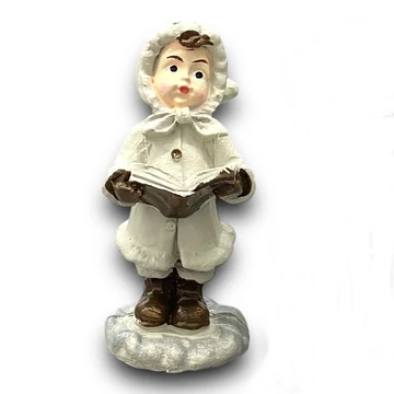 Karácsonyi éneklő kislány könyvvel. Mérete: 4x8,2x3 cm 