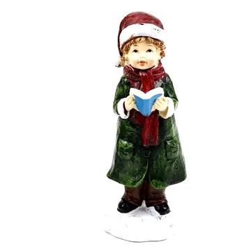 Karácsonyi énekes fiú figura, mérete: kb. 16,5 cm