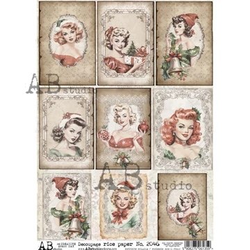 Rizspapir - retro karácsony