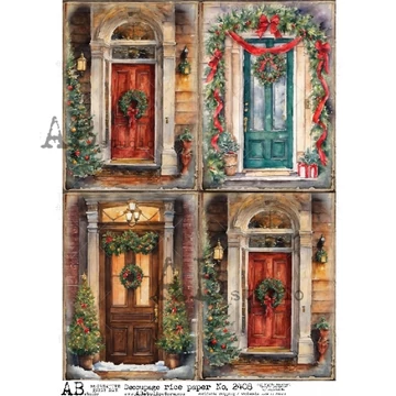 Rizspapir - karácsonyi ajtók, 4 kép