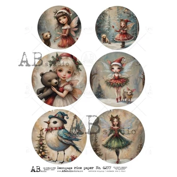 Rizspapir - 6 kép, karácsonyi tündér