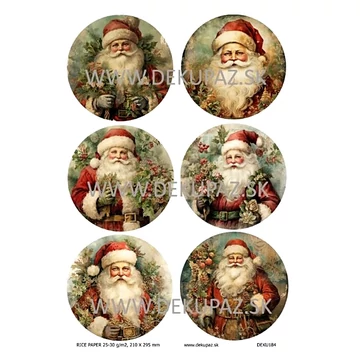 Rizspapír - Mikulás, hat kerek kép