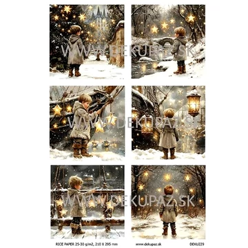 Rizspapír - kisfiú csillagokkal