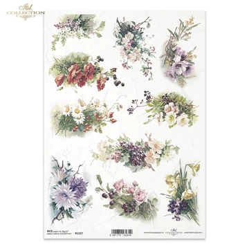 Rizspapír - nyári virágcsokrok