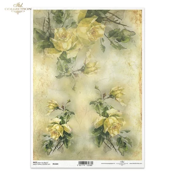 Rizspapír - sárga rózsák