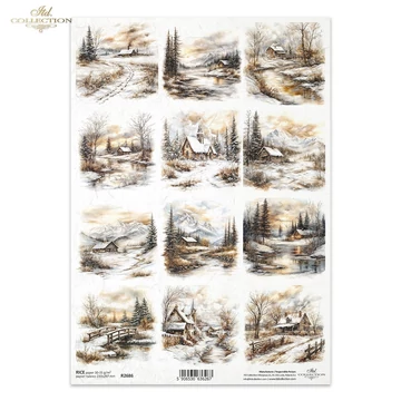 Rizspapír - téli tájak