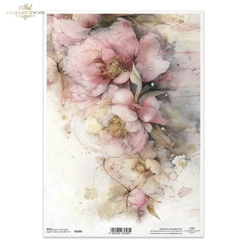 Rizspapír - rózsaszín virágok