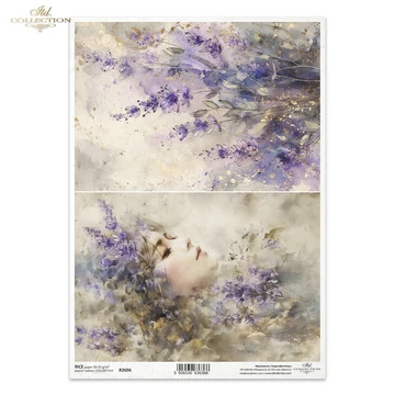 Rizspapír - levendula, női arc