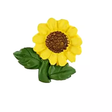 Öntapadós polyresin virág, napraforgó. Mérete: 25x35 mm