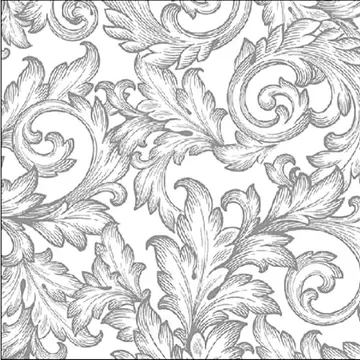 Szalvéta – Baroque silver/white