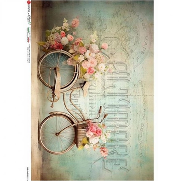 Rizspapir - bicikli virággal