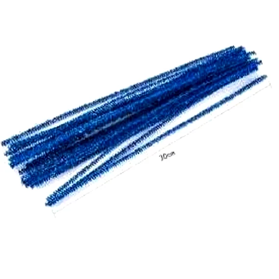Lurex szál, kék. Hossza 30 cm, átmérője: 6 mm