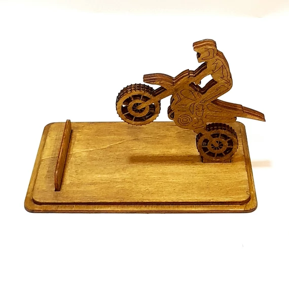 Crossmotoros telefontartó. Mérete: 16x10x10,5 cm