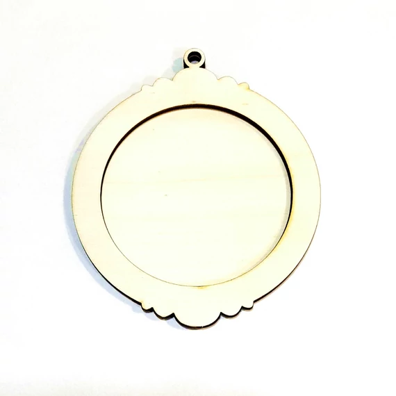 Két részes karácsonyfadisz, külső mérete: 10,5x12,5 cm, belső mérete: 8 cm