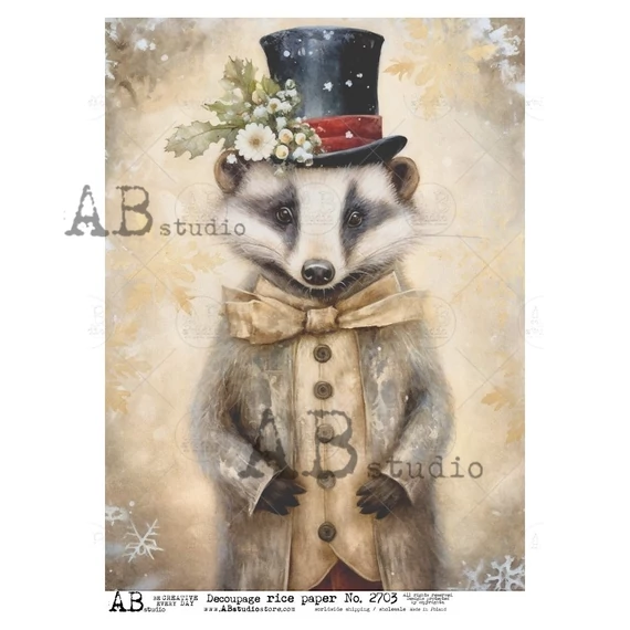 Rizspapir - kalapos borz