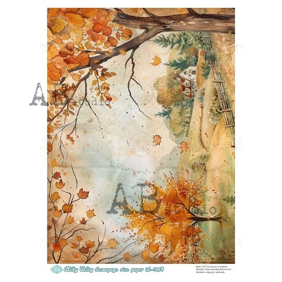 Rizspapir - őszi tájkép