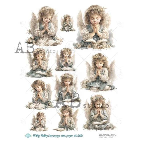 Rizspapir - imádkozó angyalok