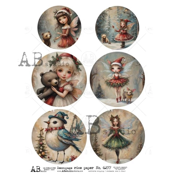 Rizspapir - 6 kép, karácsonyi tündér