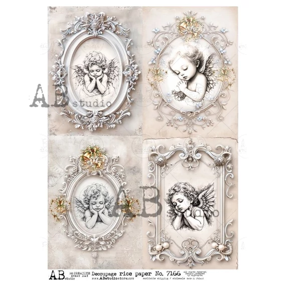 Rizspapir - angyalkák, 4 kép