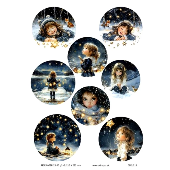 Rizspapír - kislány csillagokkal