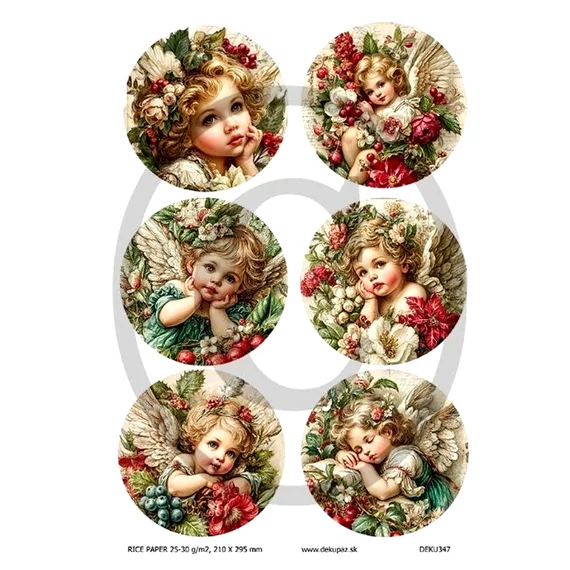 Rizspapír - vintage angyalka
