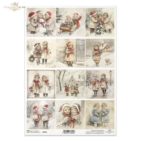 Rizspapír - gyerekek, téli képek