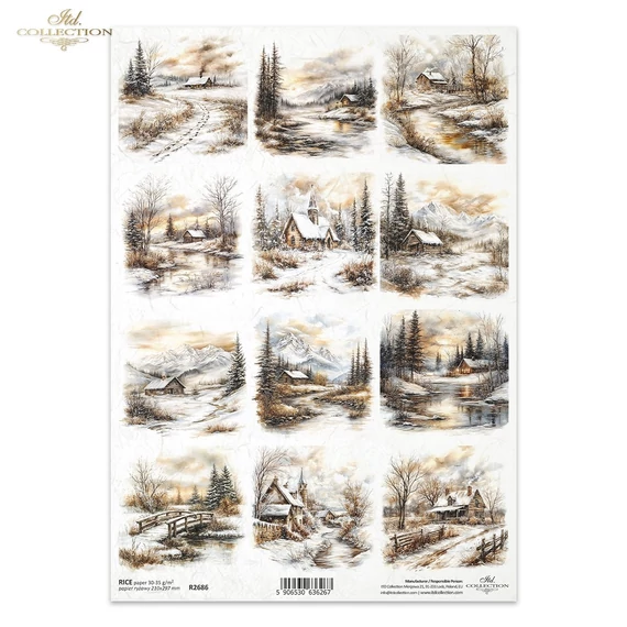 Rizspapír - téli tájak