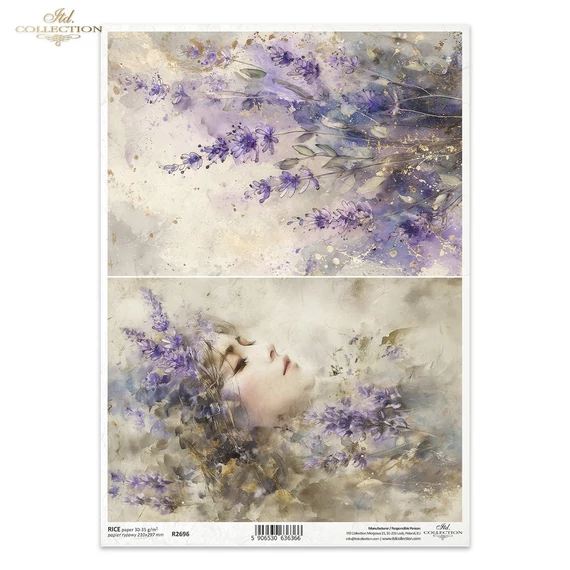 Rizspapír - levendula, női arc