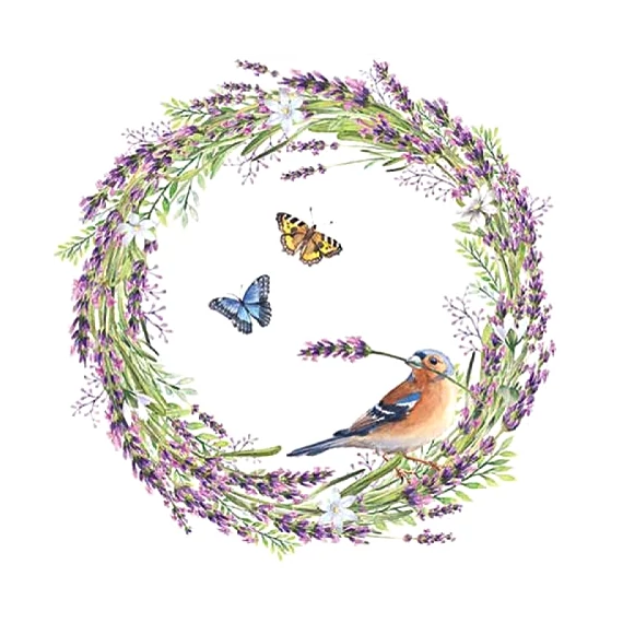 Szalvéta - levendulakoszorú