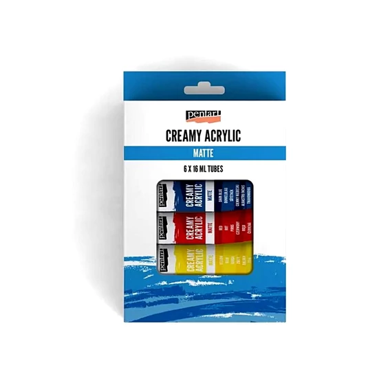 Pentart krémes akril festék szett, 6x16 ml