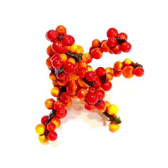 Narancs-mix fürtbogyó, mérete: kb. 6x6 cm, bogyók mérete: 0,5 cm