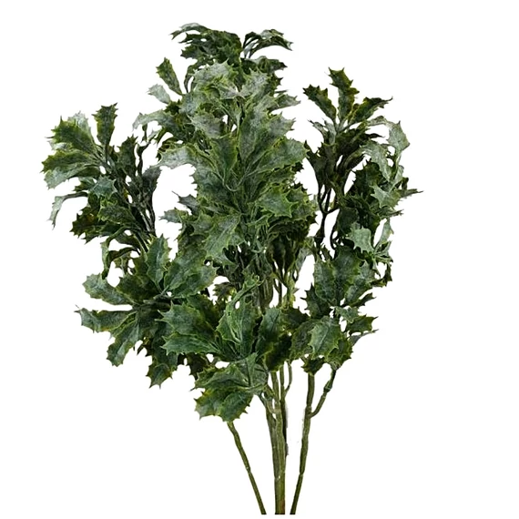 Műzöld, ilex csokor, 5 ágú. Mérete: kb. 40 cm.