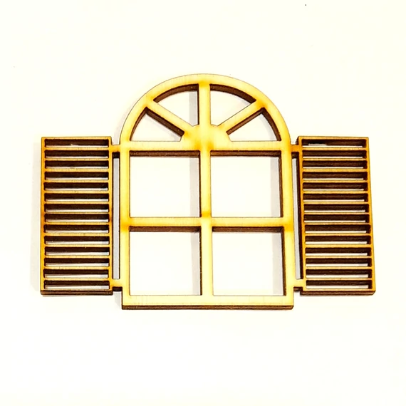Zsalugáteres ablak. Mérete: 8x6 cm