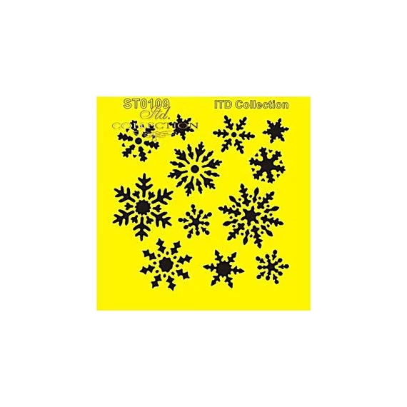 Stencil - hópelyhek, mérete: 16x16 cm