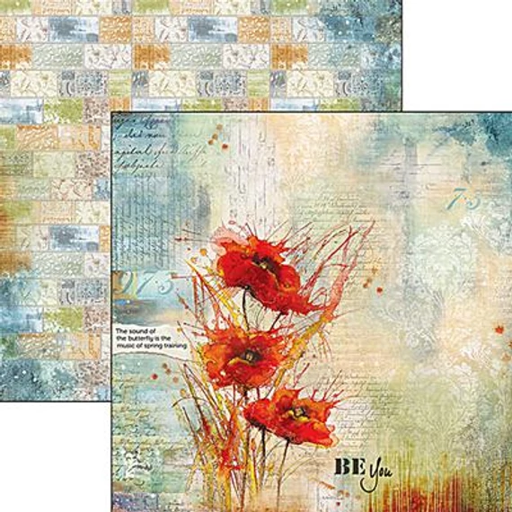 Kétoldalas scrapbook papír -Poppies dance