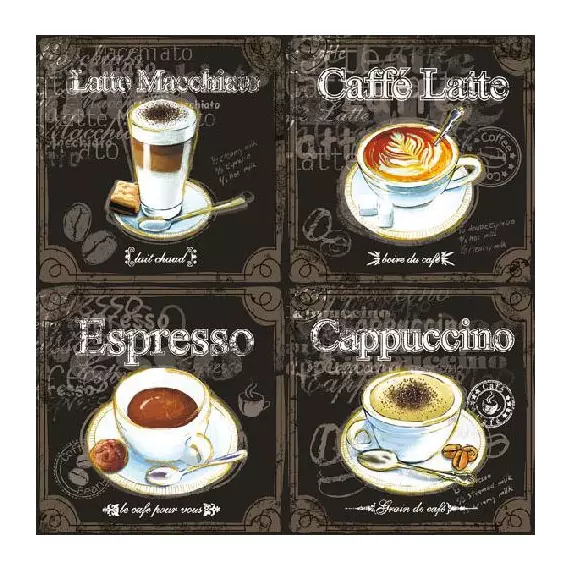 Szalvéta - Types of coffee