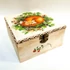 Négy részes teásdoboz, rókával. Mérete: 15x15x8 cm